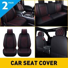 2X Leather Car Seat Cover Black+Red For 2017-2022  Ford F250 F350 F450 Crew Cab picture
