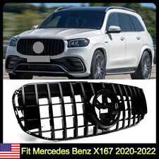 GT Front Bumper Grille Grill For Mercedes Benz X167 GLS580 2020-2022 Gloss Black picture