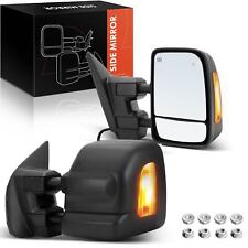 2x Left & Right Textured Black Power Heated Towing Mirror for Nissan Titan 17-22 picture