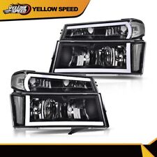 Fit For 04-12 Chevy Colorado GMC Canyon LED DRL Tube Headlights Clear Lens Lamps picture
