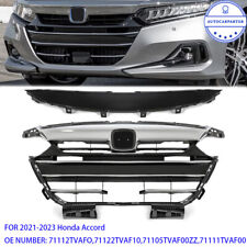 4PCS For 2021-2023 Honda Accord Front Upper/Center/Lower Grill W/Chrome Cover picture