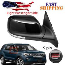 Side Mirror Fits FORD Explorer 2016-19 with Blind Spot Puddle Lamp Passenger Rh picture