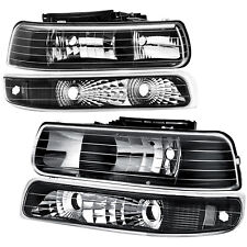 Headlights Assembly For 99-02 Chevy Silverado 00-06 Suburban Tahoe Black Clear picture