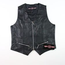 Genuine Leather Motorcycle Vest Papa’s Leather Barn Size Large picture