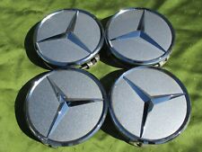 4-USED OEM MERCEDES BENZ SILVER CENTER CAPS CLK CLS SL G55 E350 S550 S600 picture