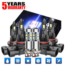 For Mitsubishi Eclipse 1992-1997 6000K LED Headlight High/Low + Fog Light Bulbs picture