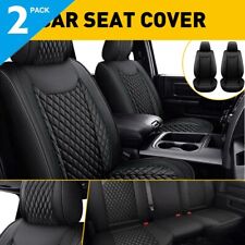 2X Leather Front Rear Seat Cover Full Set Black For 2009-2022 Ram 1500 Crew Cab picture