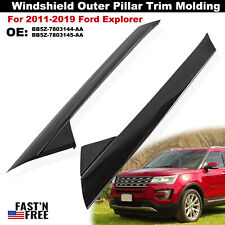 Fit 2011-2019 Ford Explorer Pair Windshield Outer Pillar Trim Molding Left Right picture