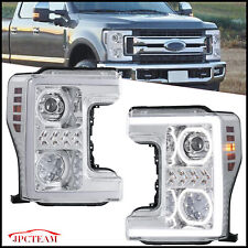 Pair(2) Chrome LED DRL Headlights For 2017-19 Ford F-250 350 450 550 Super Duty picture