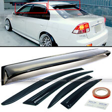 For 01-05 Civic 4DR Black Tint Mugen Style Wavy Window Visors + Rear Roof Visor picture