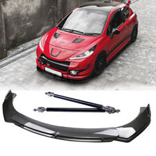 For Peugeot 207 2008-2014 Carbon Style Front Bumper Lip Splitter + Strut Rods picture
