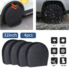 4PCS Waterproof Tire Covers Wheel & Tyre RV Trailer Camper Sun Protector 30