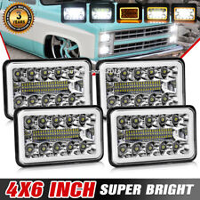 4pcs 4X6 LED Headlights Hi Lo Beam DRL for Chevrolet K5 Blazer C20 Truck Camaro picture