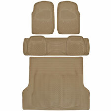 4pc Full Set All Weather Heavy Duty Rubber Beige SUV Floor Mats Trunk Liner picture