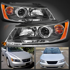 Fits 2006-2008 Hyundai Sonata Black Replacement Projector Headlights Assembly picture
