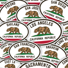 (3 Pack) California Flag Oval Sticker Vinyl Decal LA San Diego Compton Pasadena picture