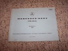 1961-1963 Mercedes Benz 190SL 190 SL Original Factory Parts Catalog Manual 1962 picture