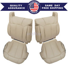 For 1999-2002 Chevy Suburban 1500 2500 Driver & Passenger Leather Seat Cover Tan picture