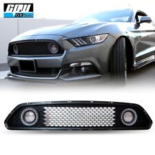 For 2015-2017 Ford Mustang Honeycomb Mesh Bumper Upper Grille LED DRL Fog Lights picture
