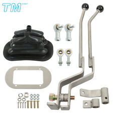 NP-205GM8 Stainless Twin-Stick Shifter W/Boot For GM Transfer Case Shifter NP205 picture