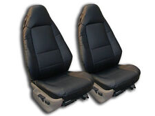 BMW Z3 1996-2002 BLACK IGGEE S.LEATHER CUSTOM FIT FRONT SEAT COVER picture