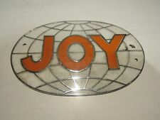 Rare Large Vintage Joy Manufacturing Equipment  Metal Emblem Nameplate badge picture