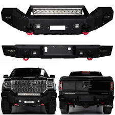 Fit 2016-2018 GMC Sierra 1500 Front and Rear Bumper with D-Rings & LED Spotlight picture