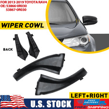 Black Car Front Wiper Side Cowl Extension Cover Pair For Toyota RAV4 2013-2019 picture