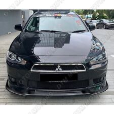 For 2008-2015 Mitsubishi Lancer RA-Style Painted Black Front Bumper Spoiler Lip picture