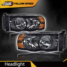Fit For 02-05 Dodge Ram 1500 2500 3500 Black Housing Headlight Lamps Left +Right picture
