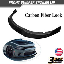 Front Bumper Splitter Spoiler Lip Carbon Fiber Look For 15-21 Dodge Charger SRT picture