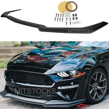 For 18-23 Mustang GT Style Add on Front Bumper Splitter Lip Spoiler Black PP picture
