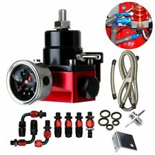 Black-Red Adjustable Fuel Pressure Regulator Kit Oil 0-100psi Gauge -6AN 6AN picture