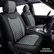 Black&Gray Leather Car Seat Covers Protectors For 2011-2020 Jeep Grand Cherokee picture