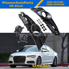 2pcs For Audi A6 S6 C7 2016-2018 Front Bumper Fog Light Cover W /Acc Replace picture