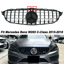 Shiny Black GT R Style Grille W/LED Emblem For Benz C-Class W205 15-18 C200 C300 picture