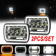 For 82-93 Chevy S10 Blazer GMC S15 JEEP 7X6 5X7 Projector LED Headlights 2PCS picture