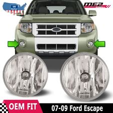 For 07-12 Ford Escape Fog lights Bumper Driving Lamps Replacement Clear Pair  picture