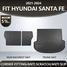 Fit 2021-2024 Hyundai Santa Fe Backrest Mat Trunk Liners All Weather Cargo Mats picture