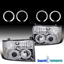 Fits 1992-1996 Ford F150 F250 F350 Projector Headlights Bronco Halo Lamps Pair picture