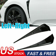 2Pcs Universal Glossy Black Car Exterior Side Fender Vent Air Wing Cover Trim picture