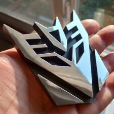 2Pcs ABS Chrome 3D Transformers Decepticon Decals Sticker Badge Emblem Car Truck picture