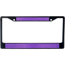 Premium Black Purple Bling Crystal Diamond License Plate Frame for Car-Truck picture