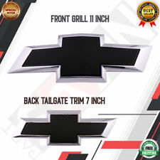 🔥🔥🔥2015-2020 Chevrolet Tahoe Suburban Front & Rear Black Bowtie Emblems picture