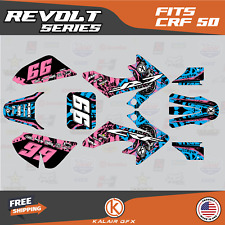 Graphics Kit for Honda CRF50 (2004-2012) or (2013-2023) Revolt- Pink picture