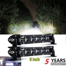 2pcs 6D 8inch Slim Single Row LED Work Light Bar Spot Flood for ATV UTE Offraod picture