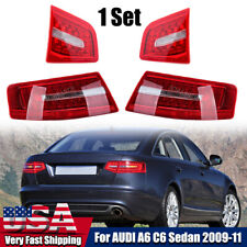 1 Set LED Tail Lights For AUDI A6 C6 Sedan 2009 10 11 Rear Lamp L+R Inner+Outer picture