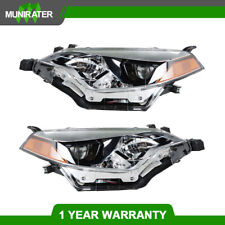Front Headlight Lamps For 2014-16 Toyota corolla Halogen LH+RH Pair Chrome Black picture