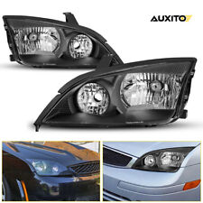 2x Black Fits 2005-2007 Ford Focus Headlamps Lamps Replacement Left+Right 05-07 picture