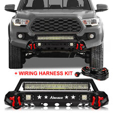 For 2016-2023 Toyota Tacoma Steel Front Bumper W/Winch Plate & LED Lights Kit picture